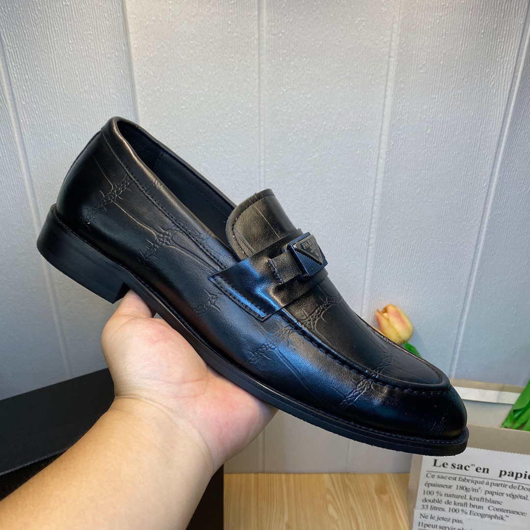 Prada men's leather shoes-6