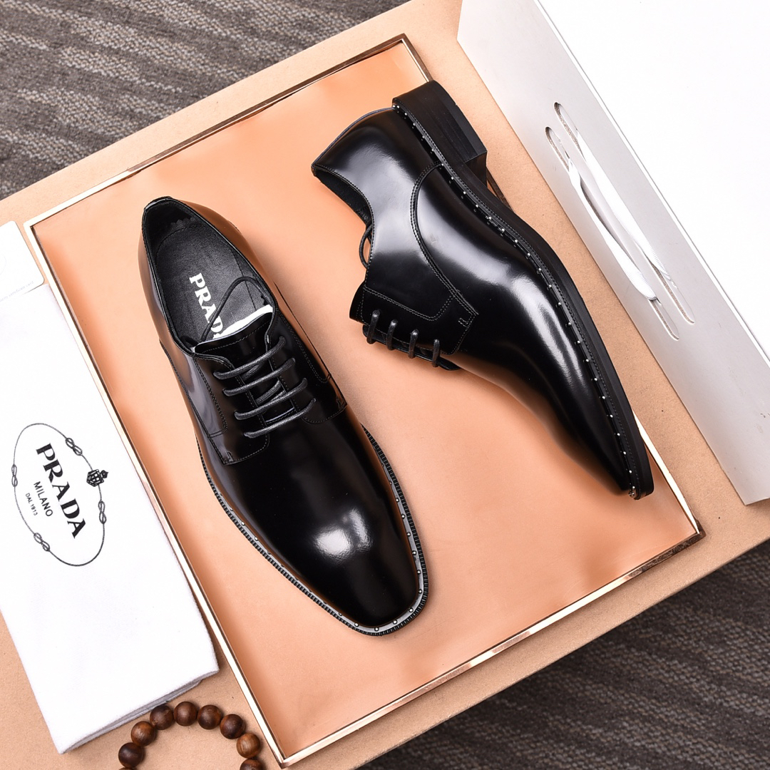 Prada men's leather shoes-70