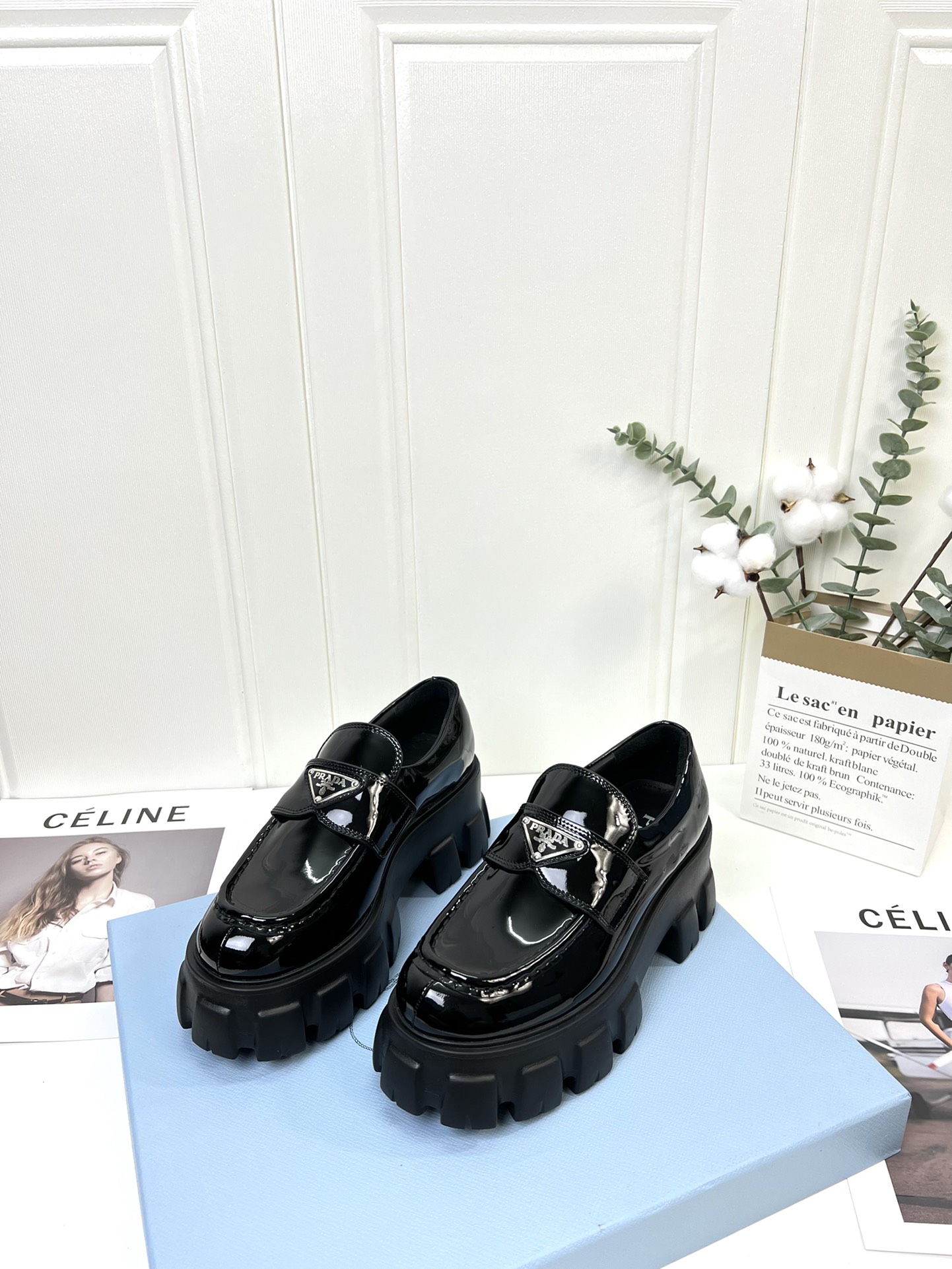 Prada women's leather shoes-29