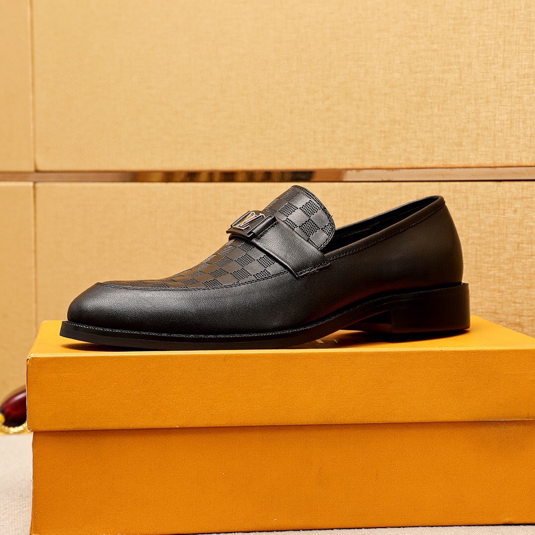 LV men's leather shoes-14
