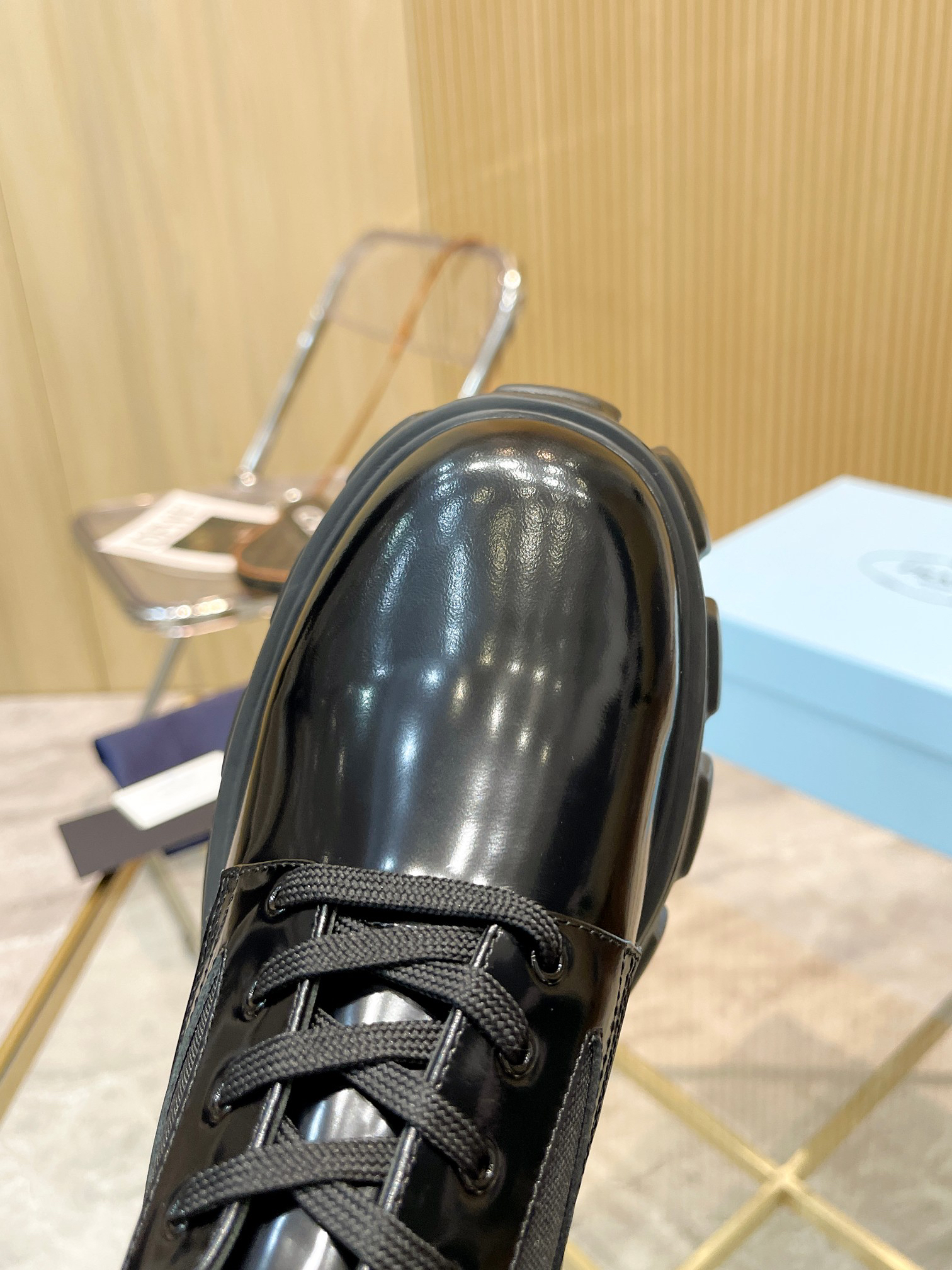 Prada women's leather shoes-25