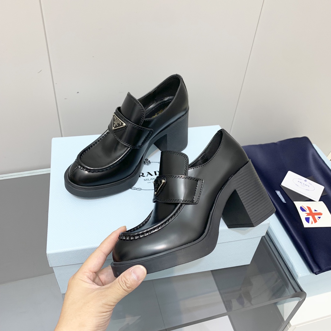 Prada men's leather shoes-20