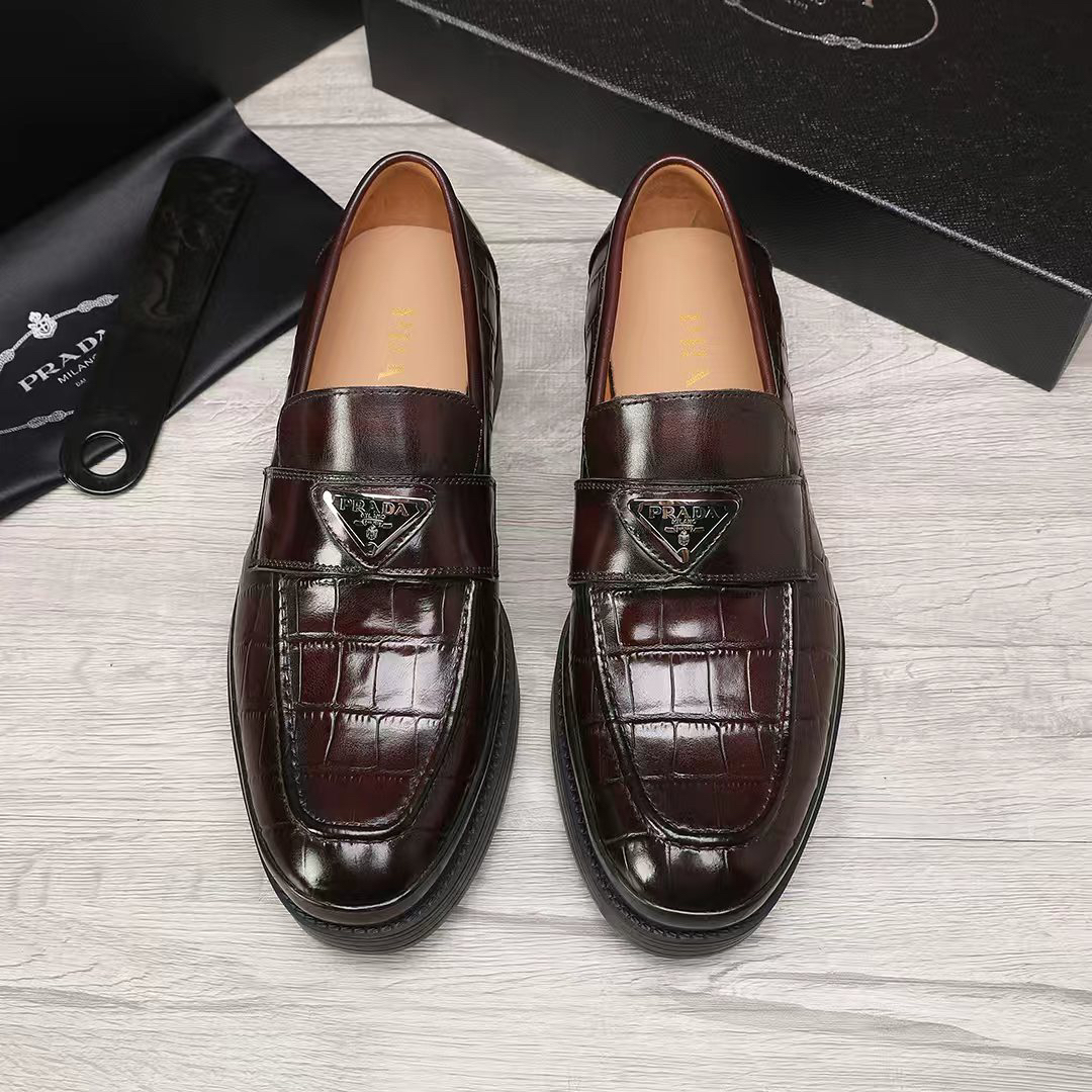 Prada men's leather shoes-80