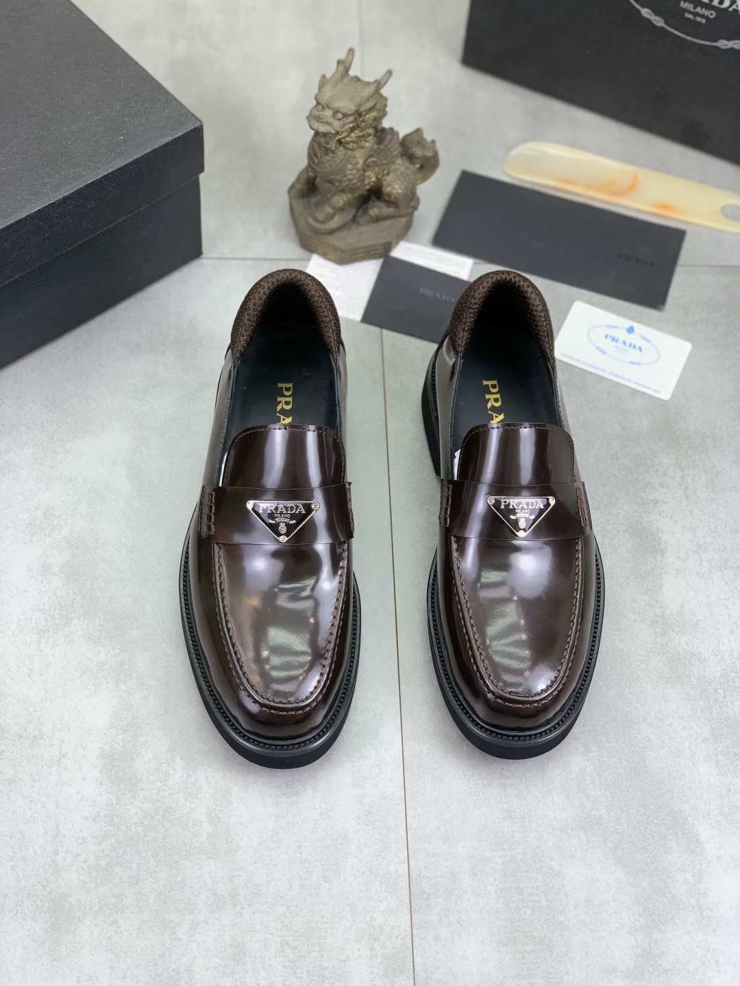 Prada men's leather shoes-22