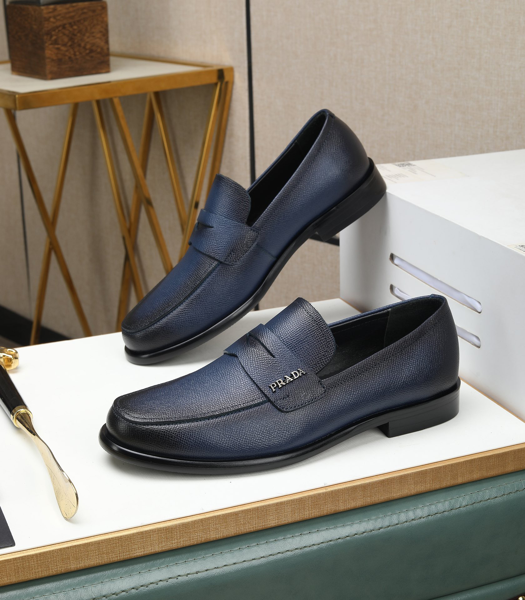 Prada men's leather shoes-63