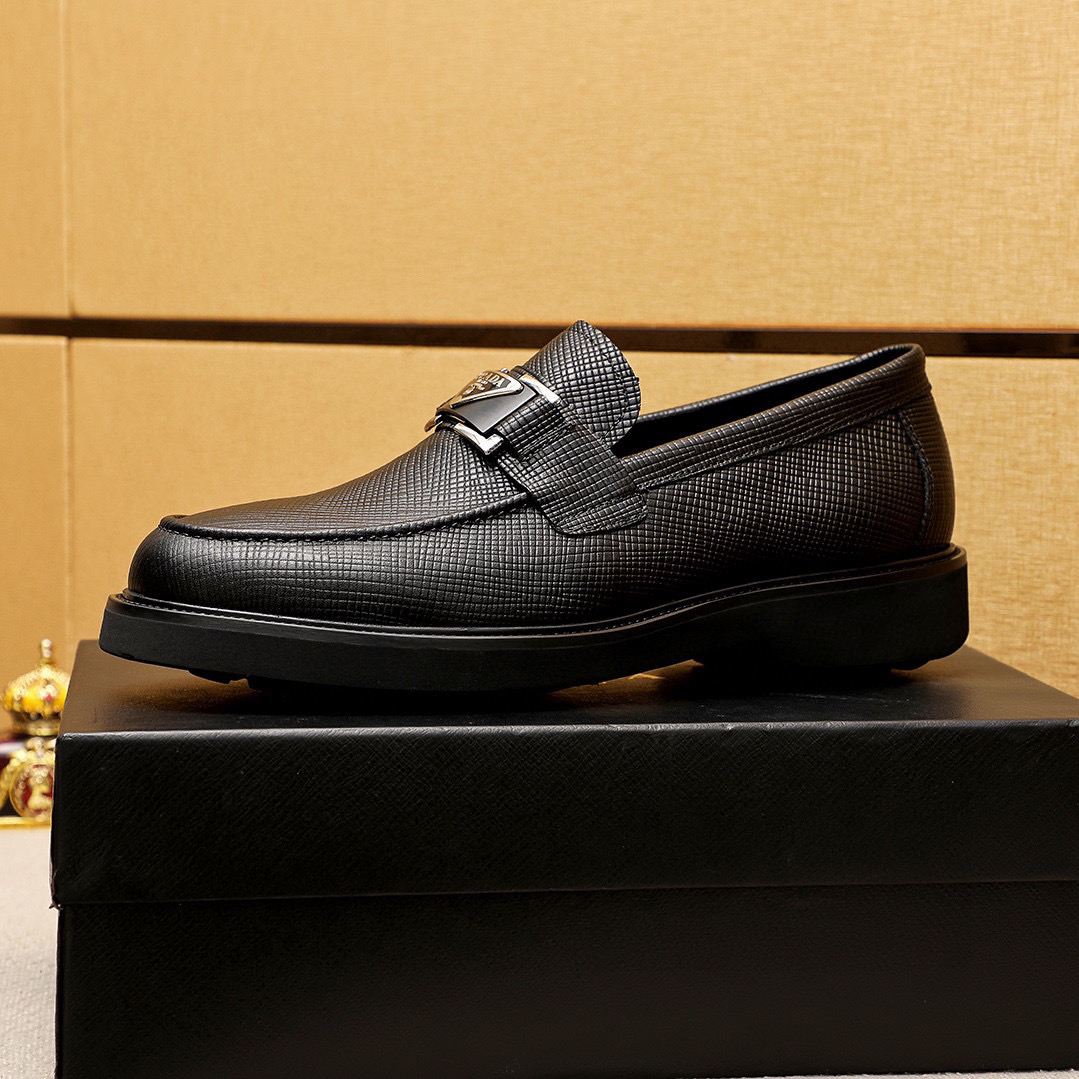 Prada men's leather shoes-33