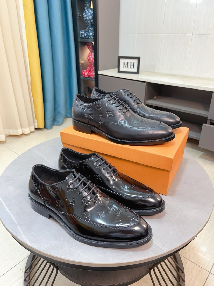 LV men's leather shoes-39
