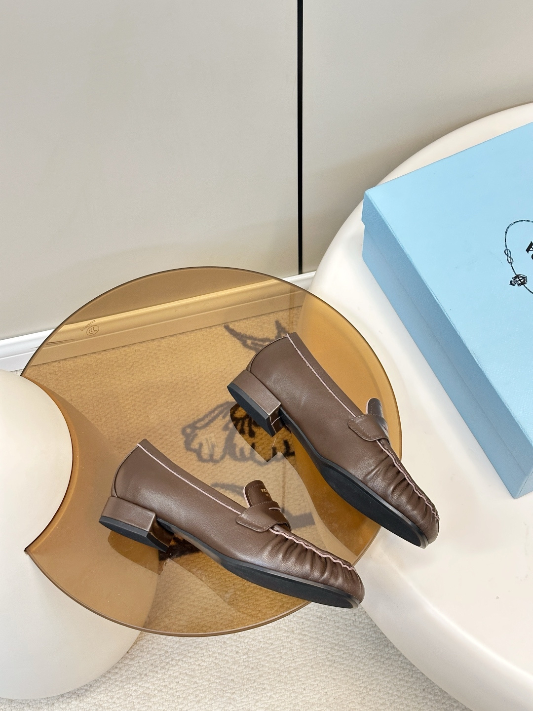 Prada women's leather shoes-49