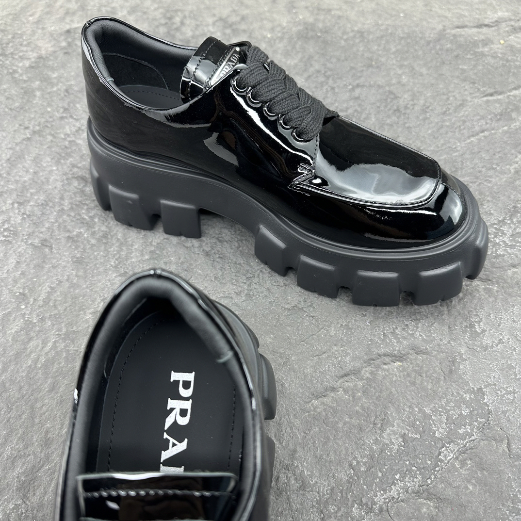 Prada men's leather shoes-68