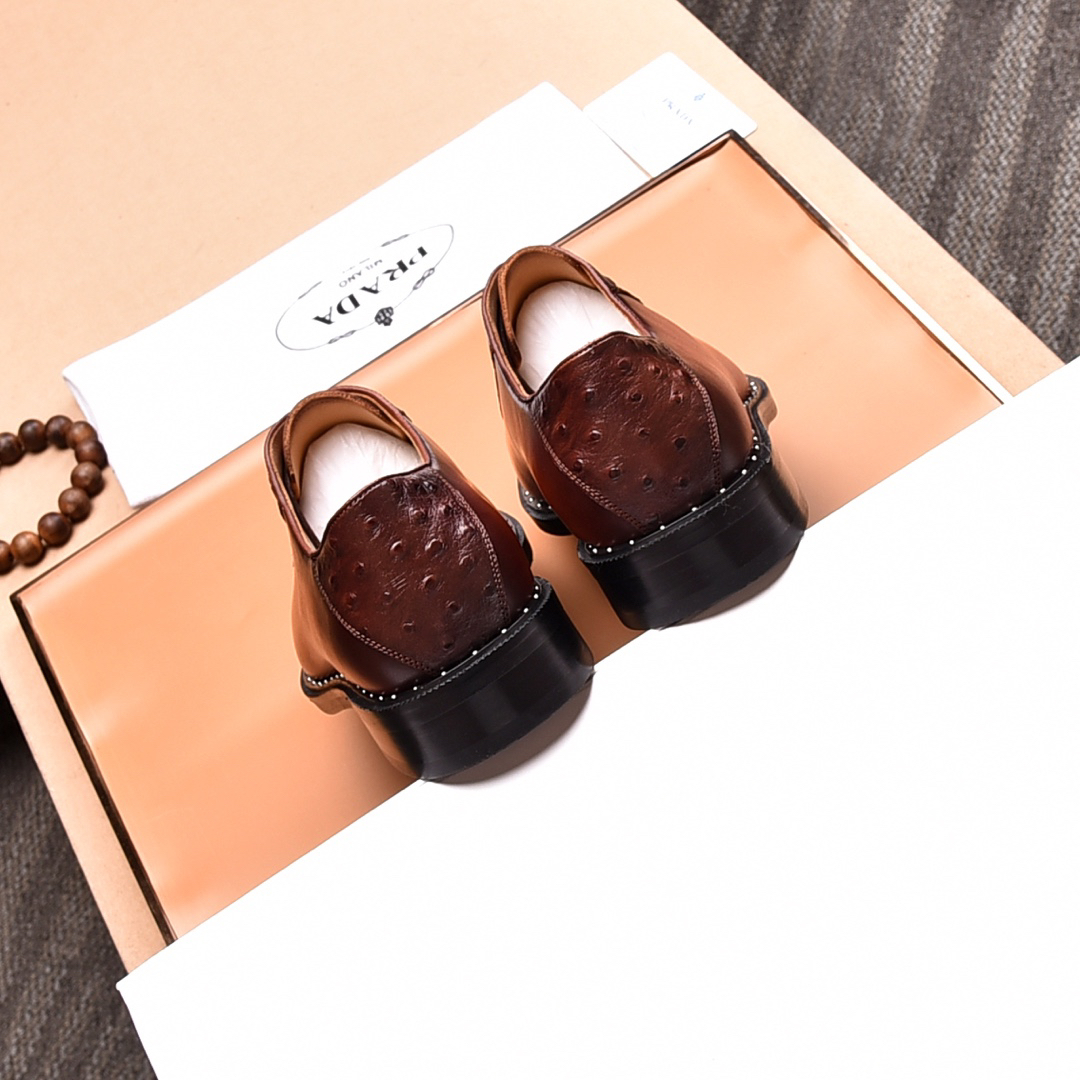 Prada men's leather shoes-72