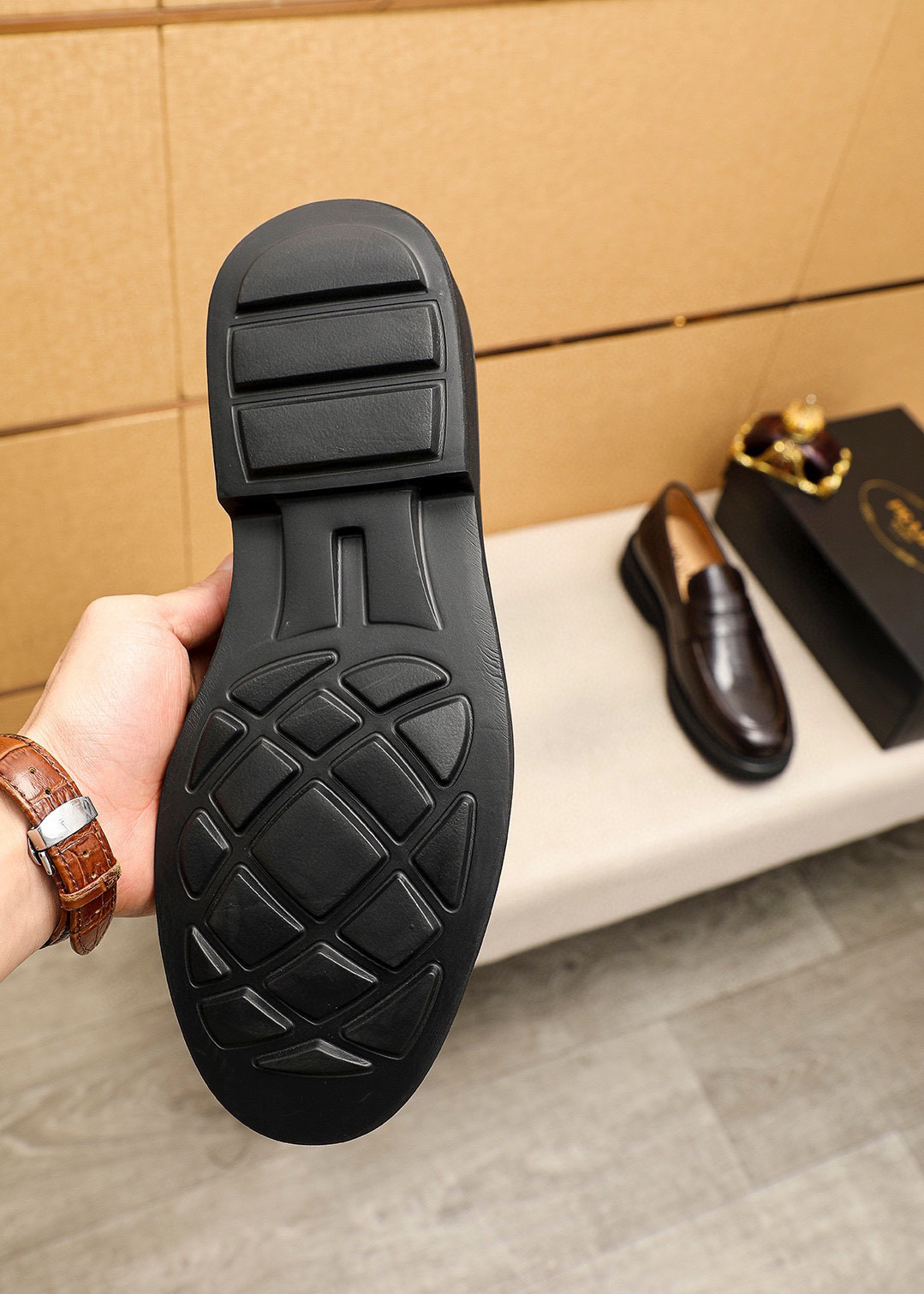 Prada men's leather shoes-53