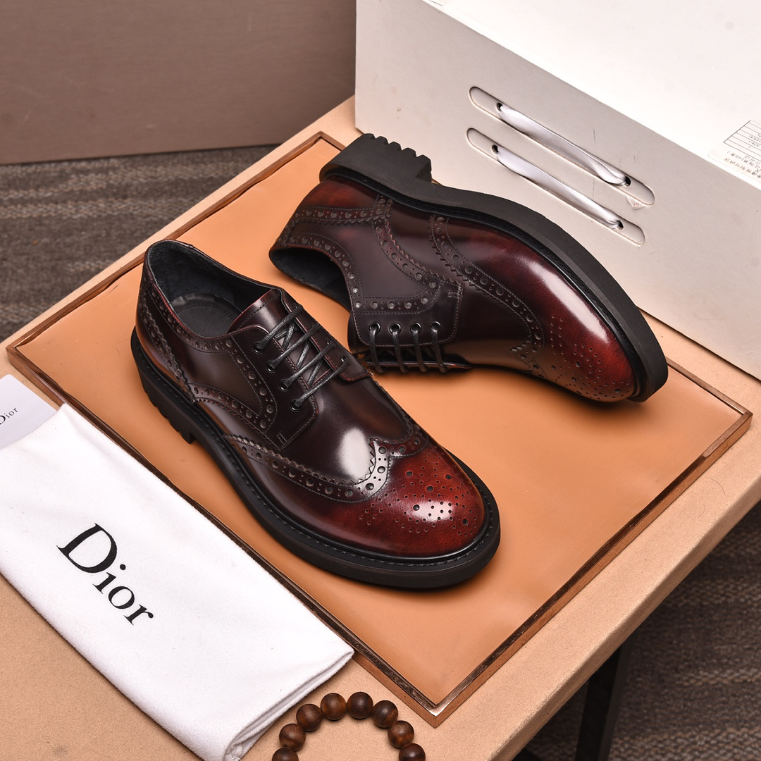 Dior men's leather shoes-9