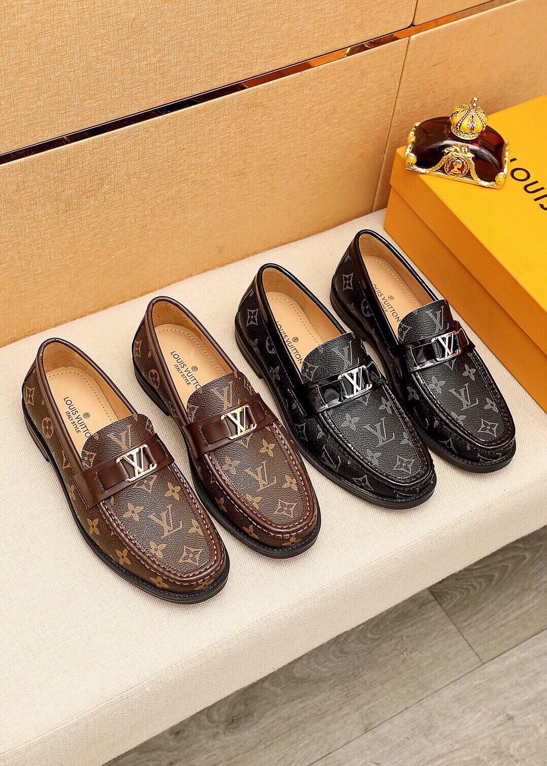 LV men's leather shoes-63