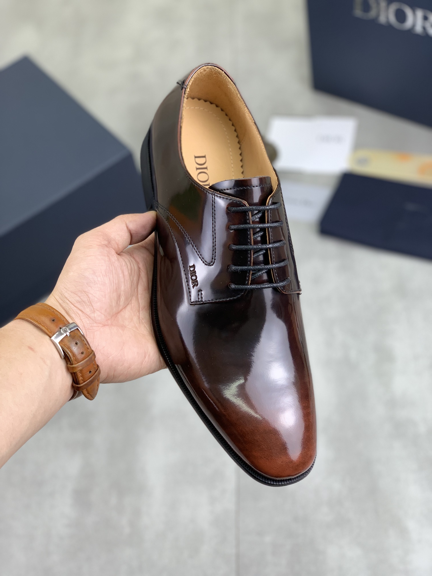 Dior men's leather shoes-59