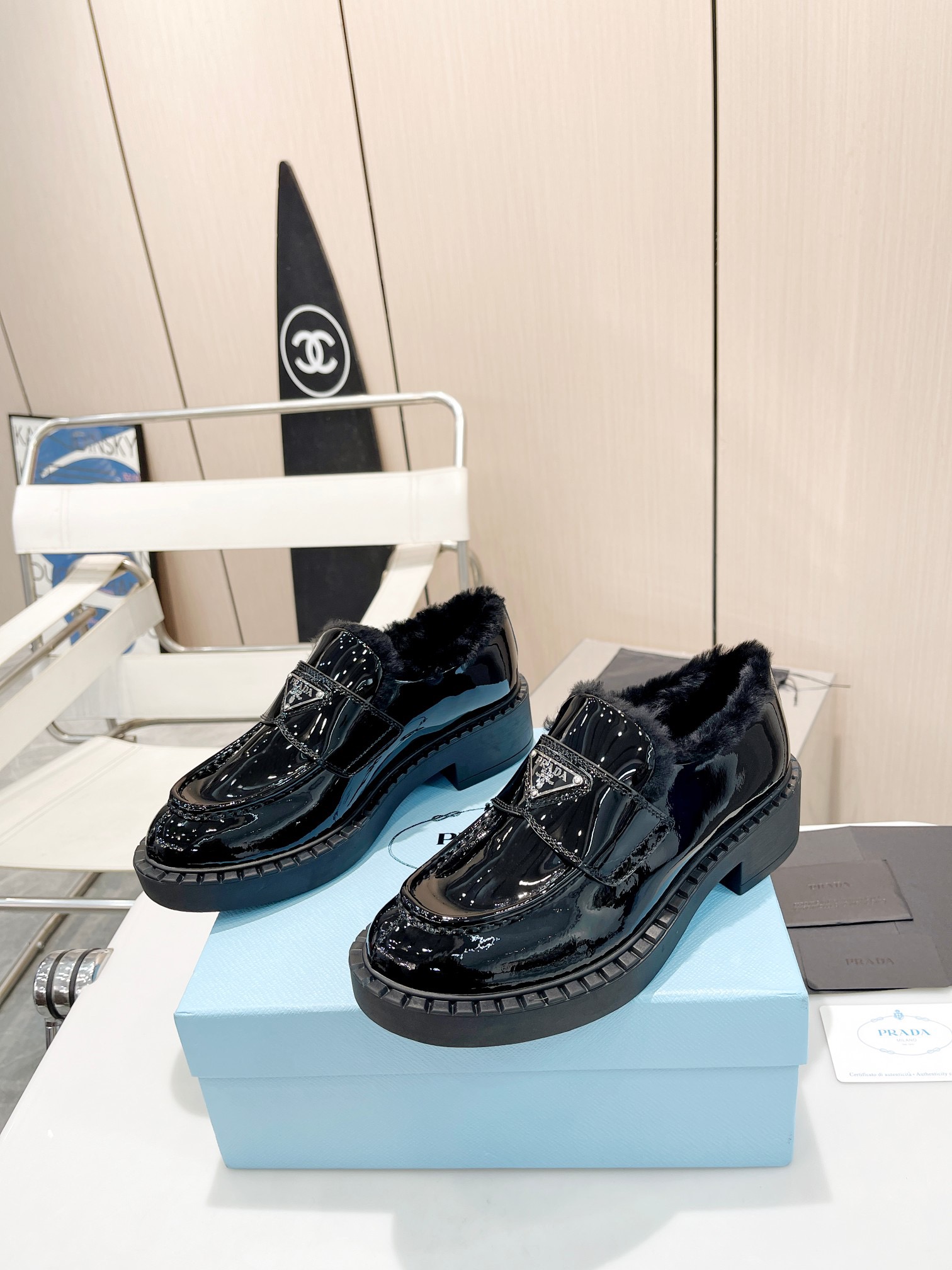 Prada men's leather shoes-8