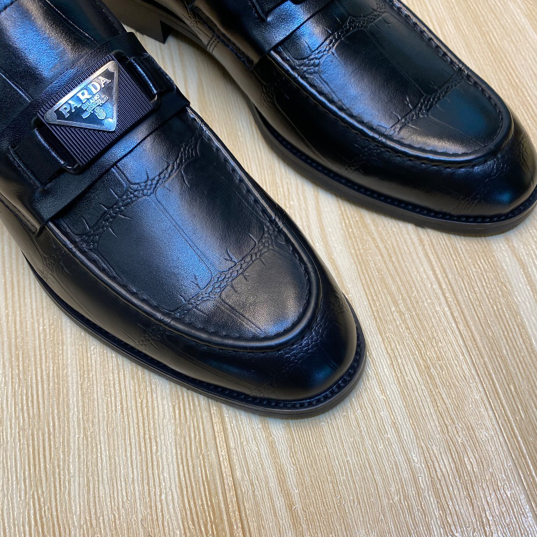 Prada men's leather shoes-6