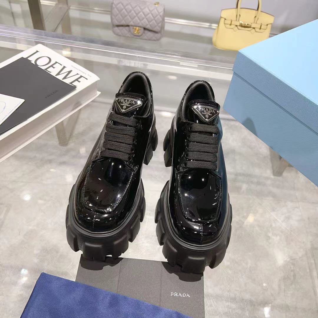 Prada women's leather shoes-19