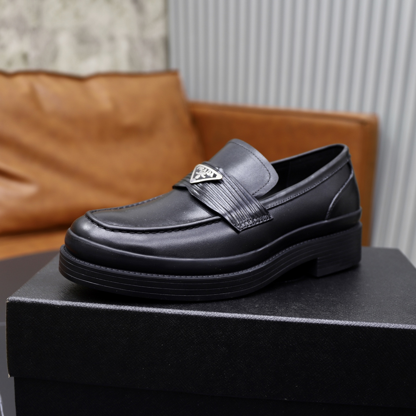 Prada men's leather shoes-67