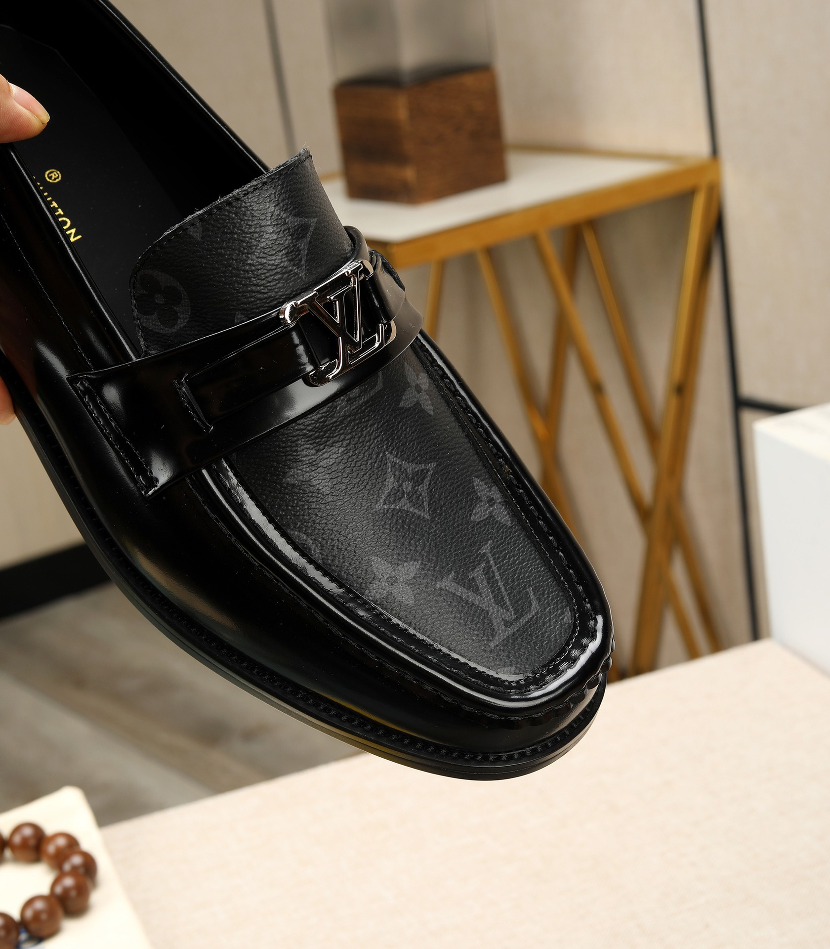 LV men's leather shoes-52