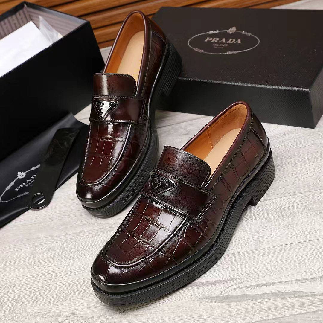 Prada men's leather shoes-80
