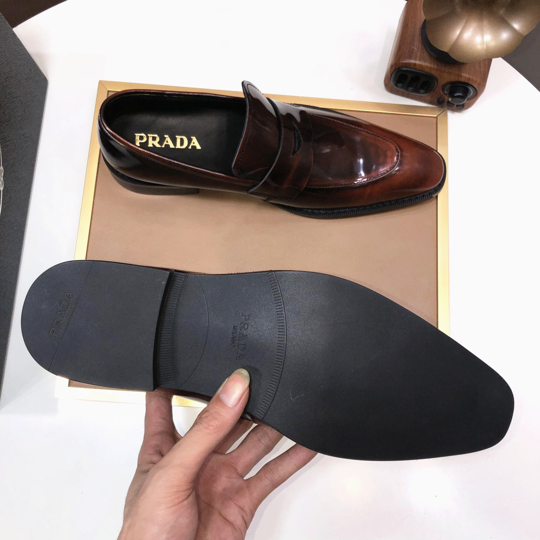 Prada men's leather shoes-44