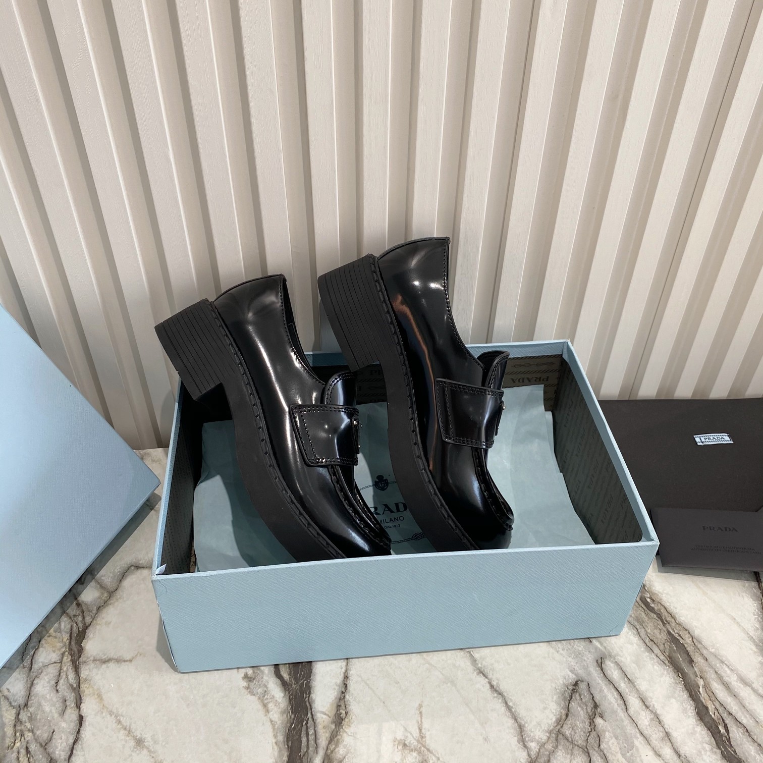 Prada men's leather shoes-9