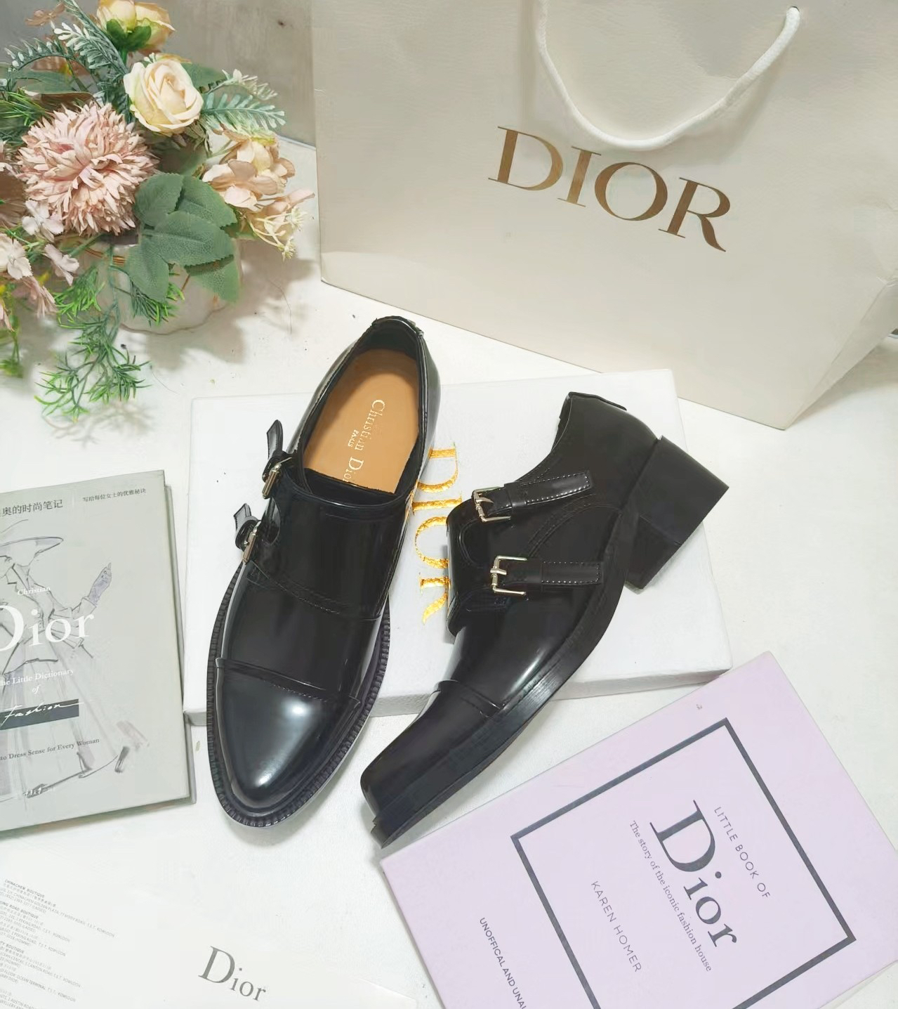Dior women's leather shoes-4