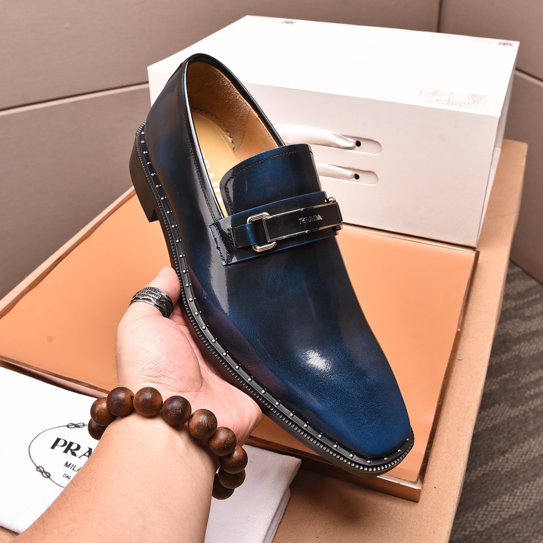 Prada men's leather shoes-42