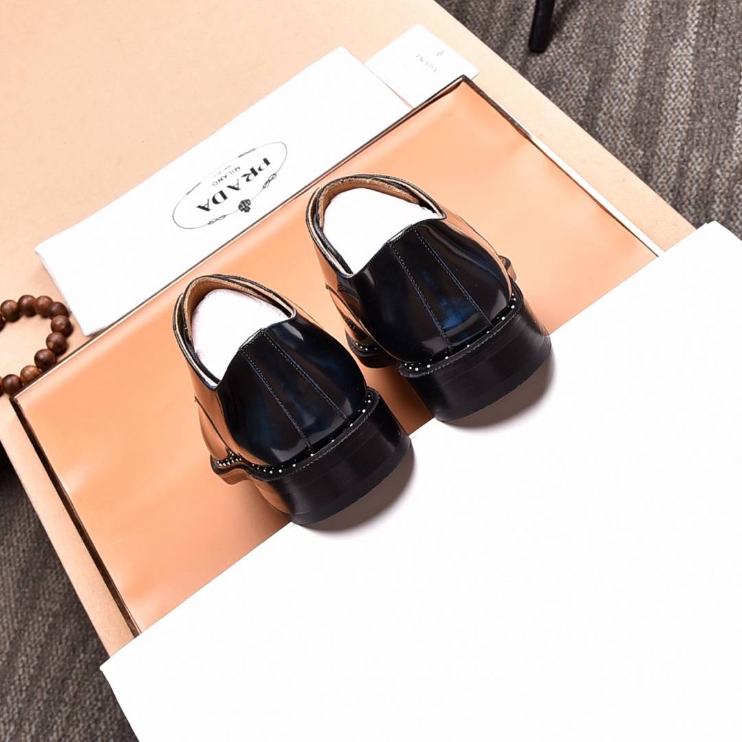 Prada men's leather shoes-81