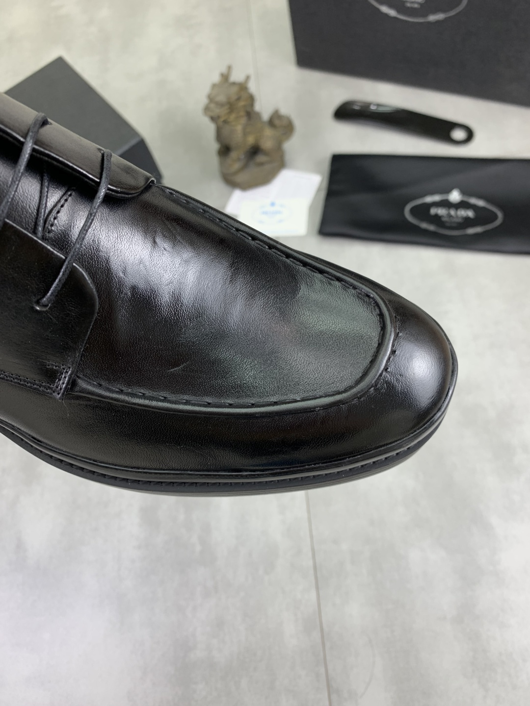 Prada men's leather shoes-14