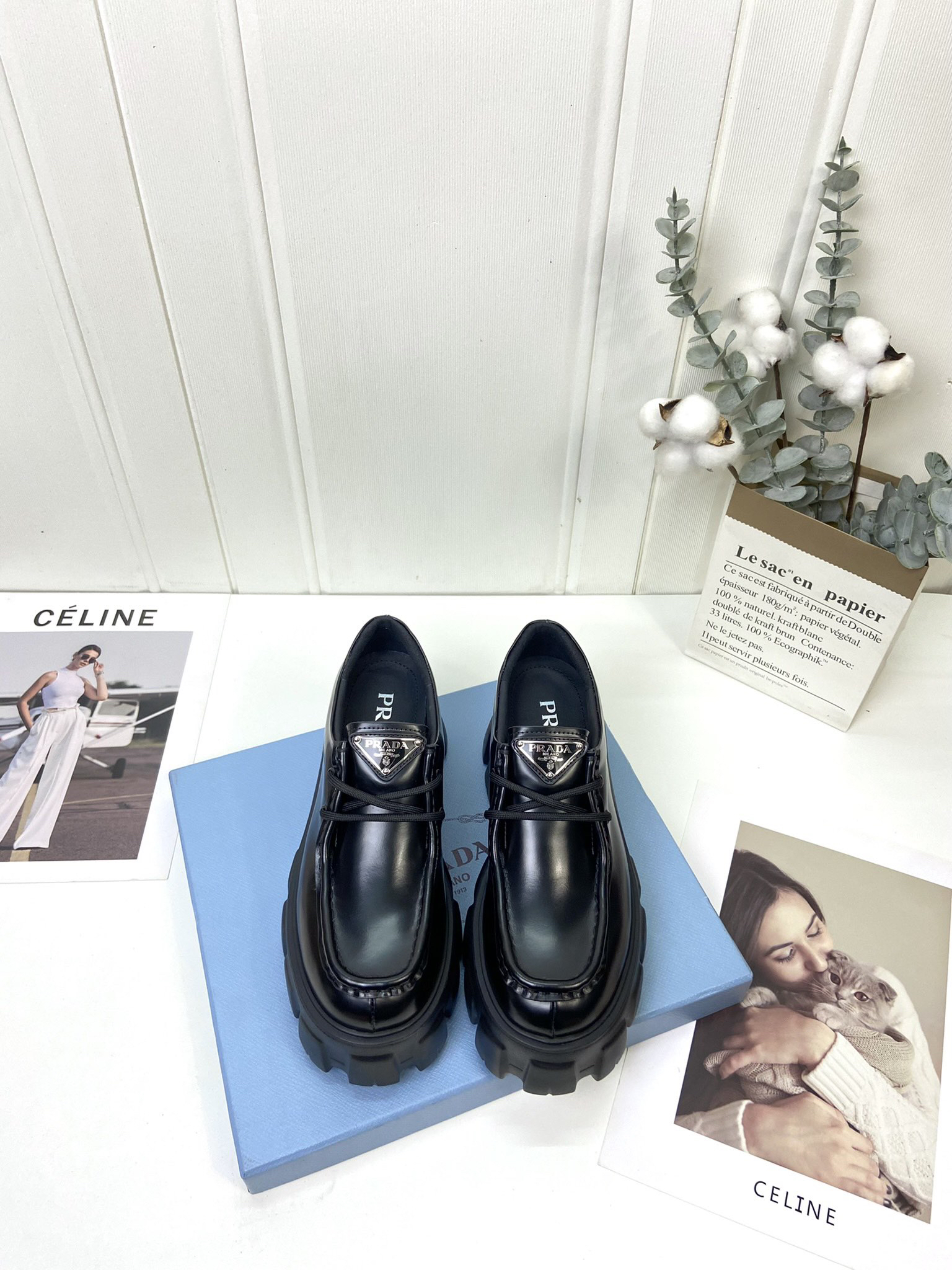 Prada women's leather shoes-1