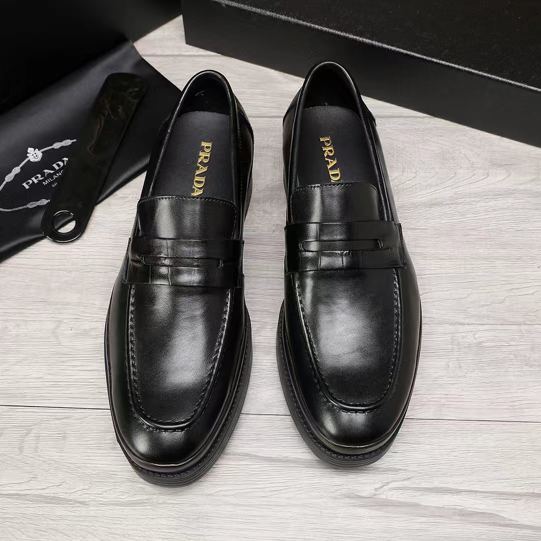 Prada men's leather shoes-79