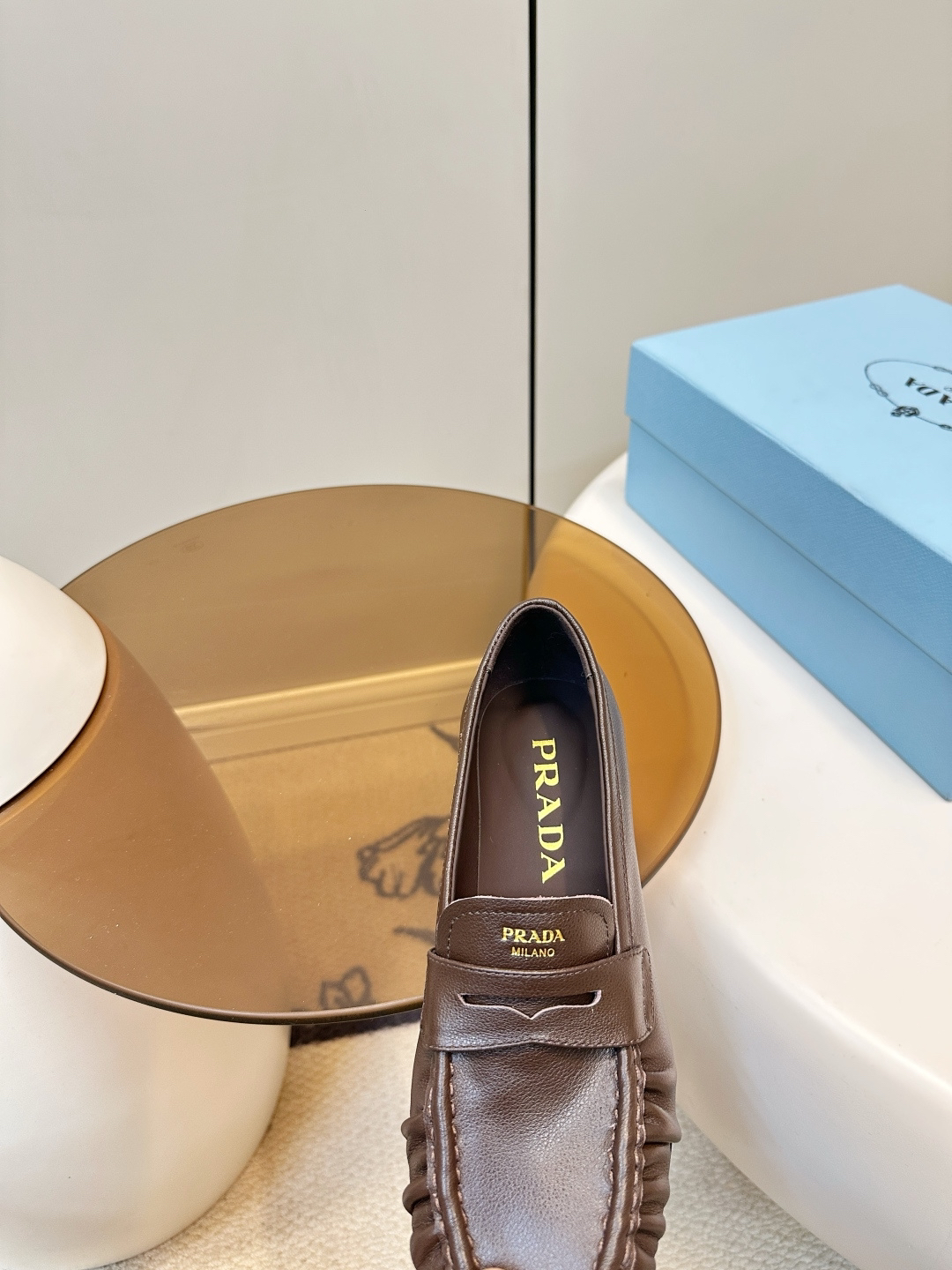 Prada women's leather shoes-49