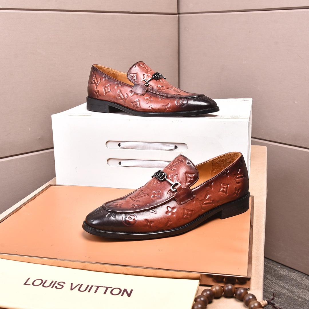 LV men's leather shoes-9