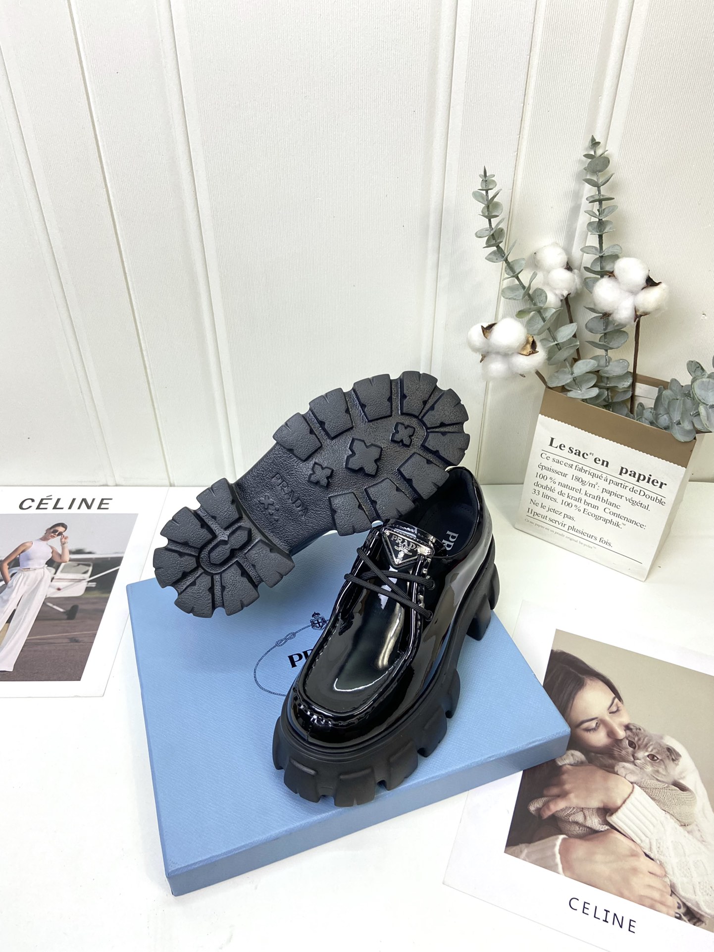 Prada women's leather shoes-28