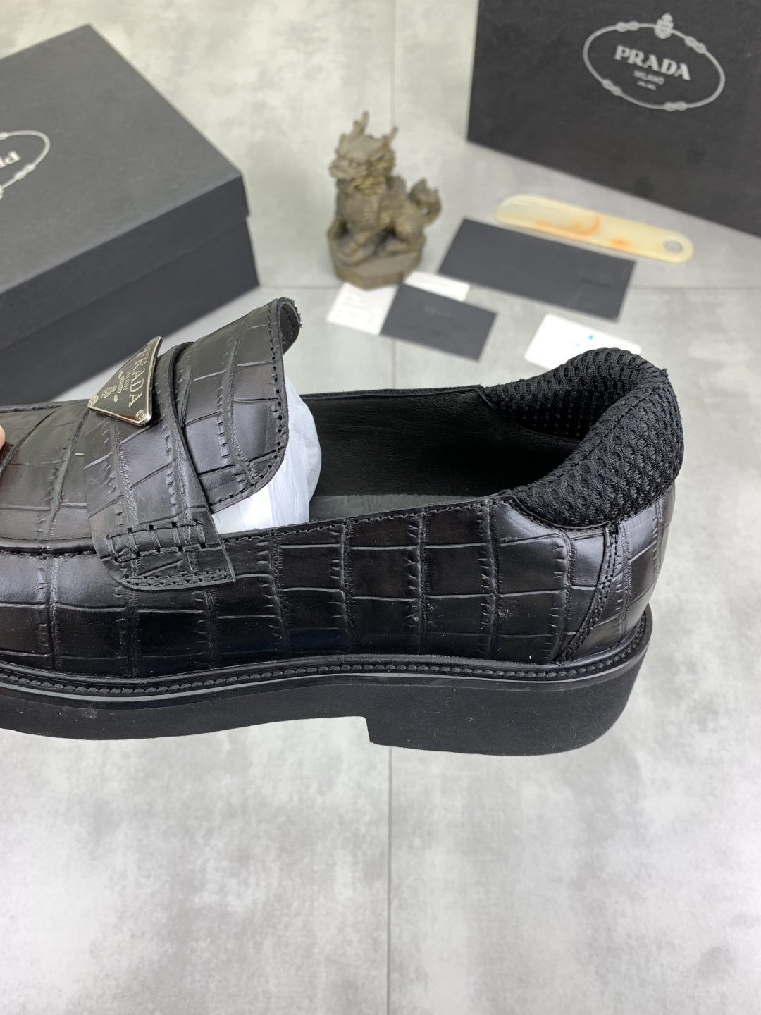 Prada men's leather shoes-13