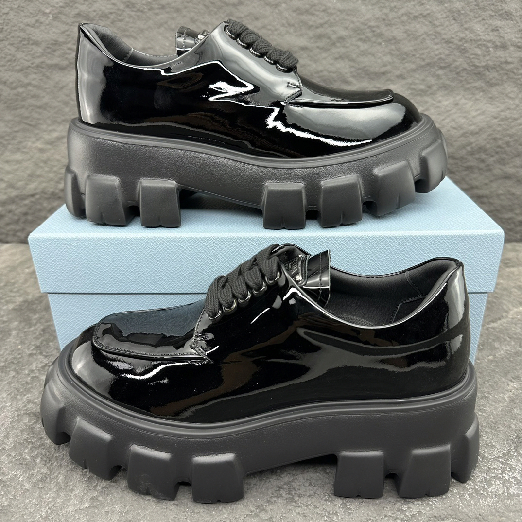 Prada men's leather shoes-68