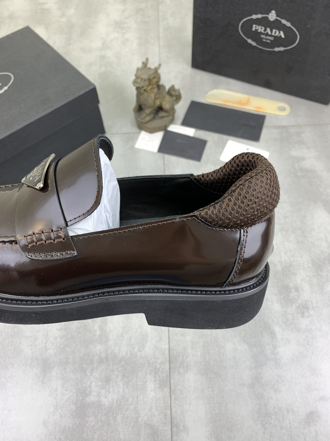 Prada men's leather shoes-22