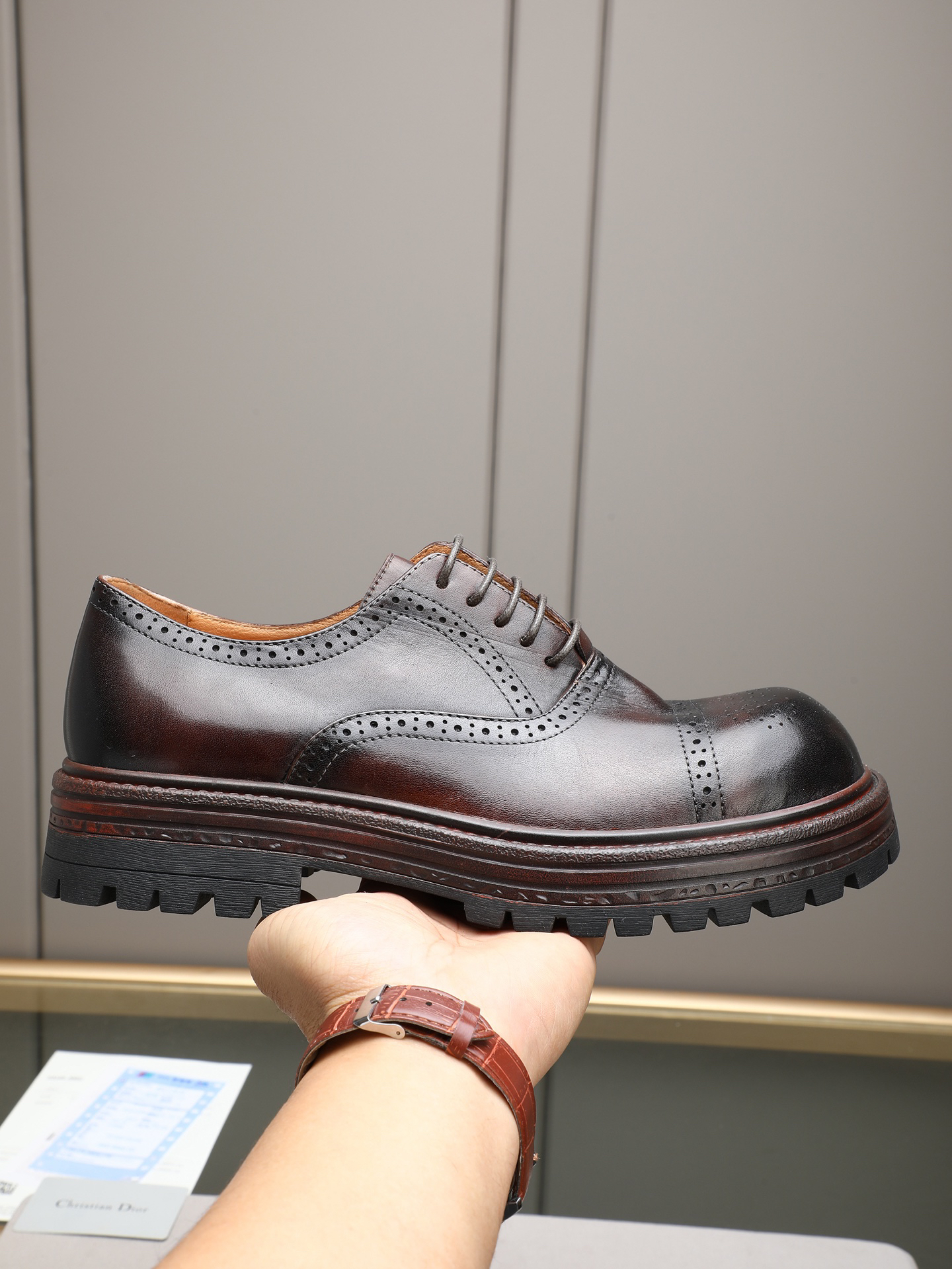 Dior men's leather shoes-15