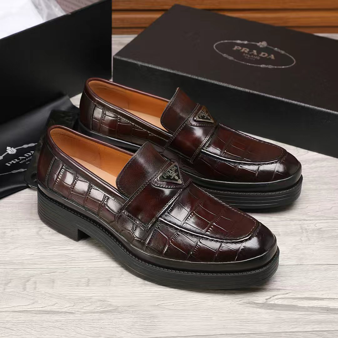 Prada men's leather shoes-80