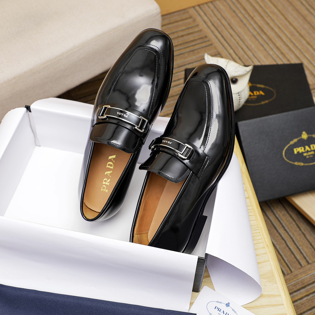 Prada men's leather shoes-73