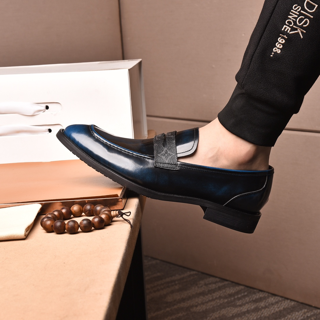 LV men's leather shoes-43