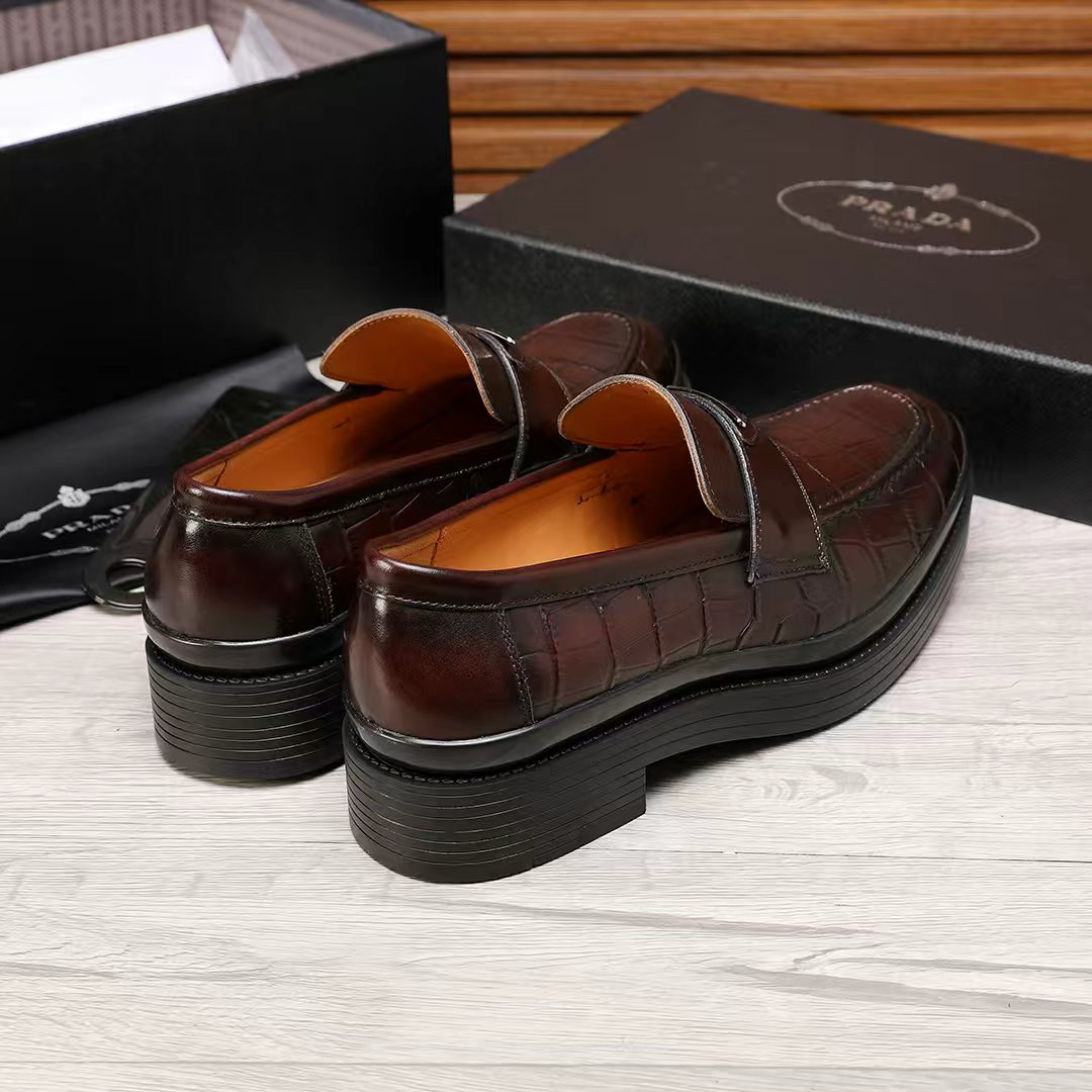 Prada men's leather shoes-80