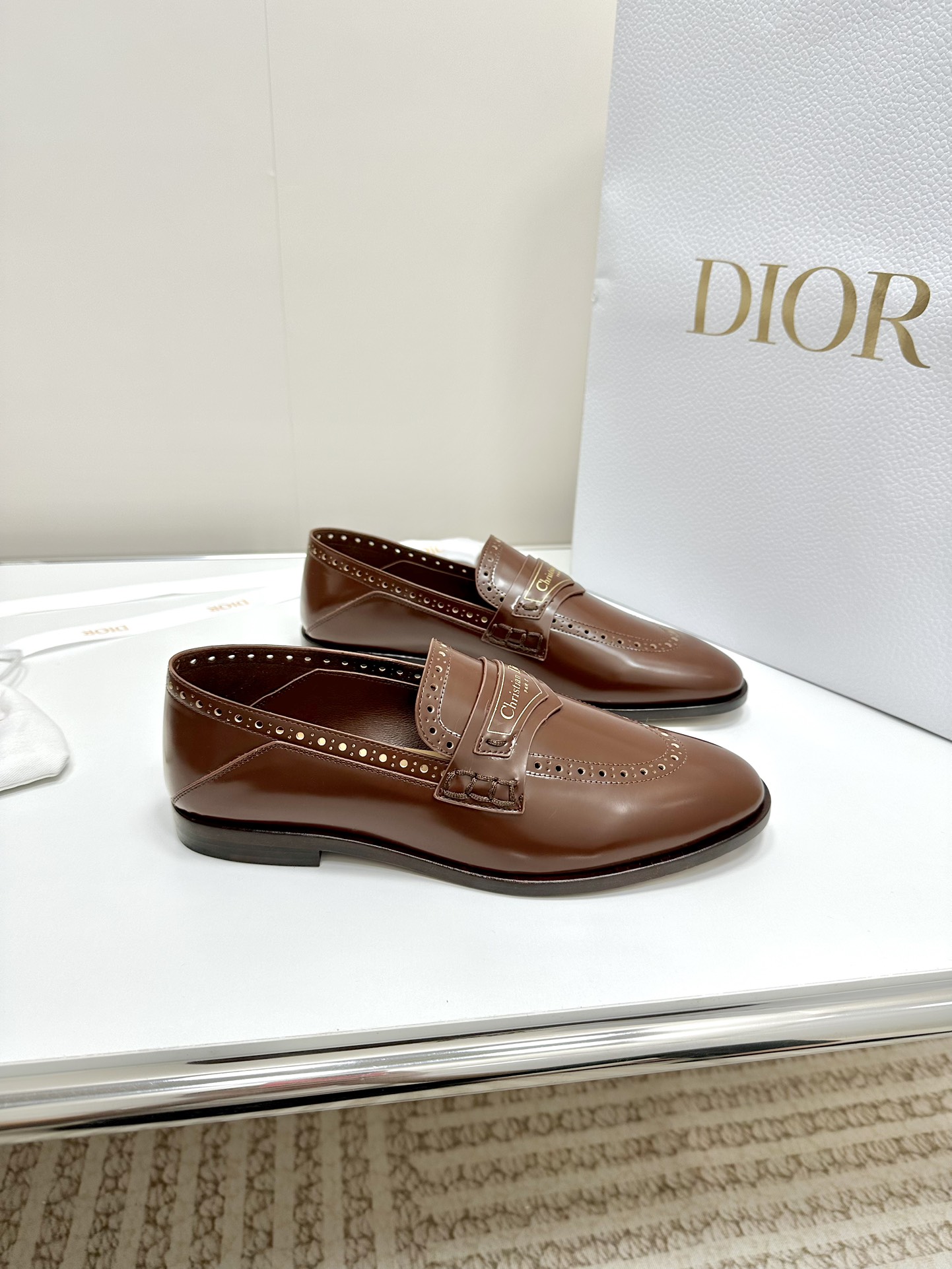 Dior women's leather shoes-14