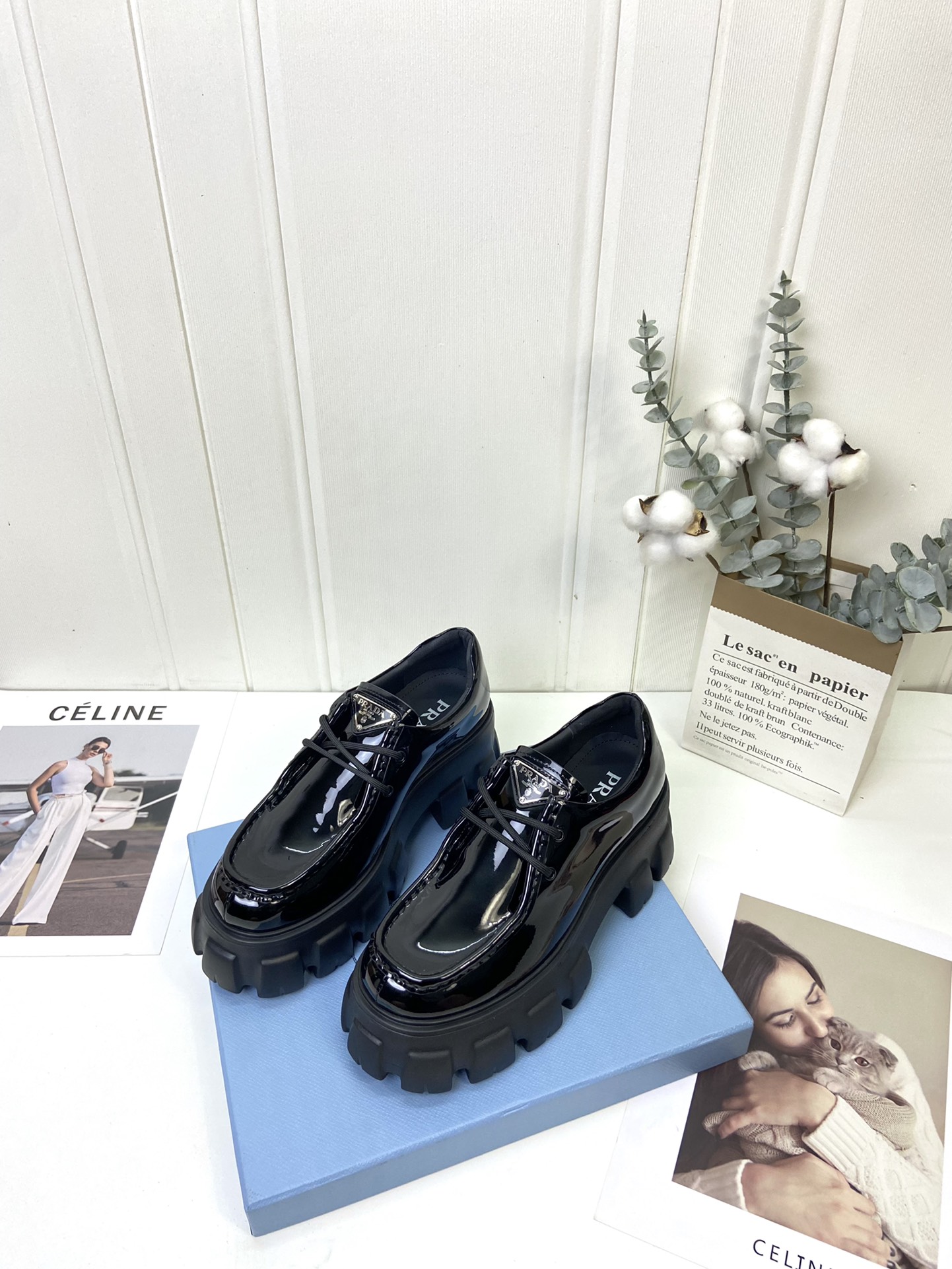 Prada women's leather shoes-28