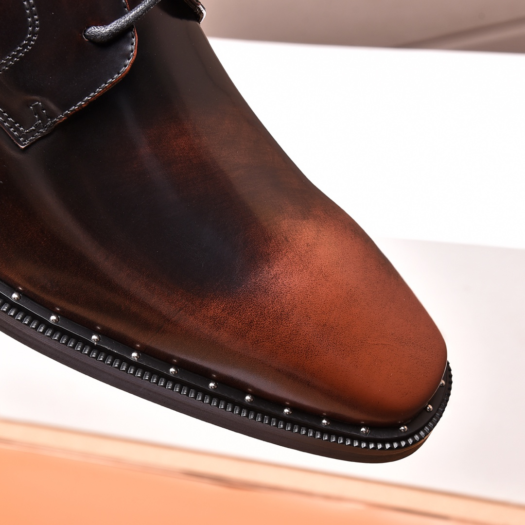 Prada men's leather shoes-62