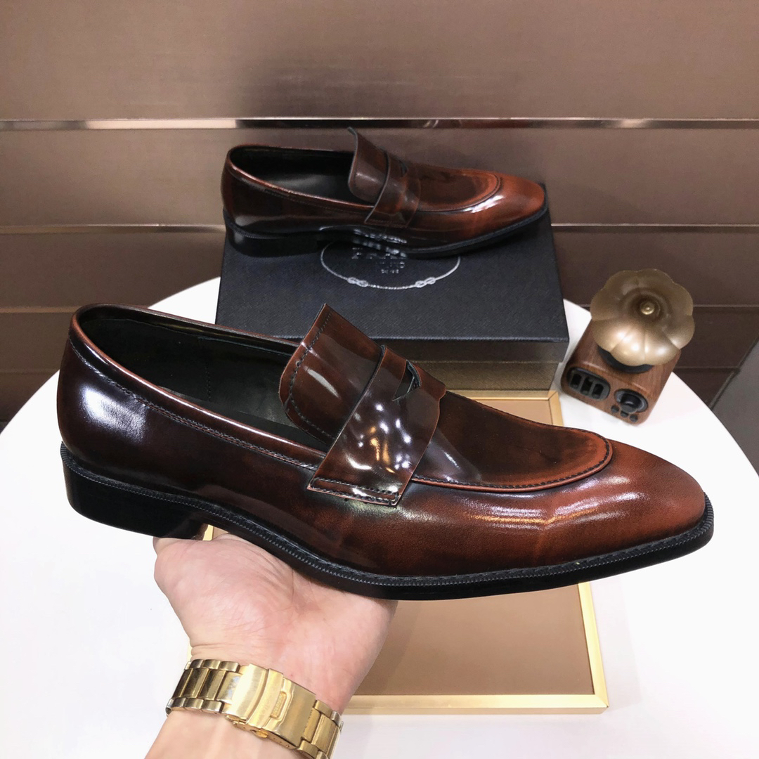 Prada men's leather shoes-44