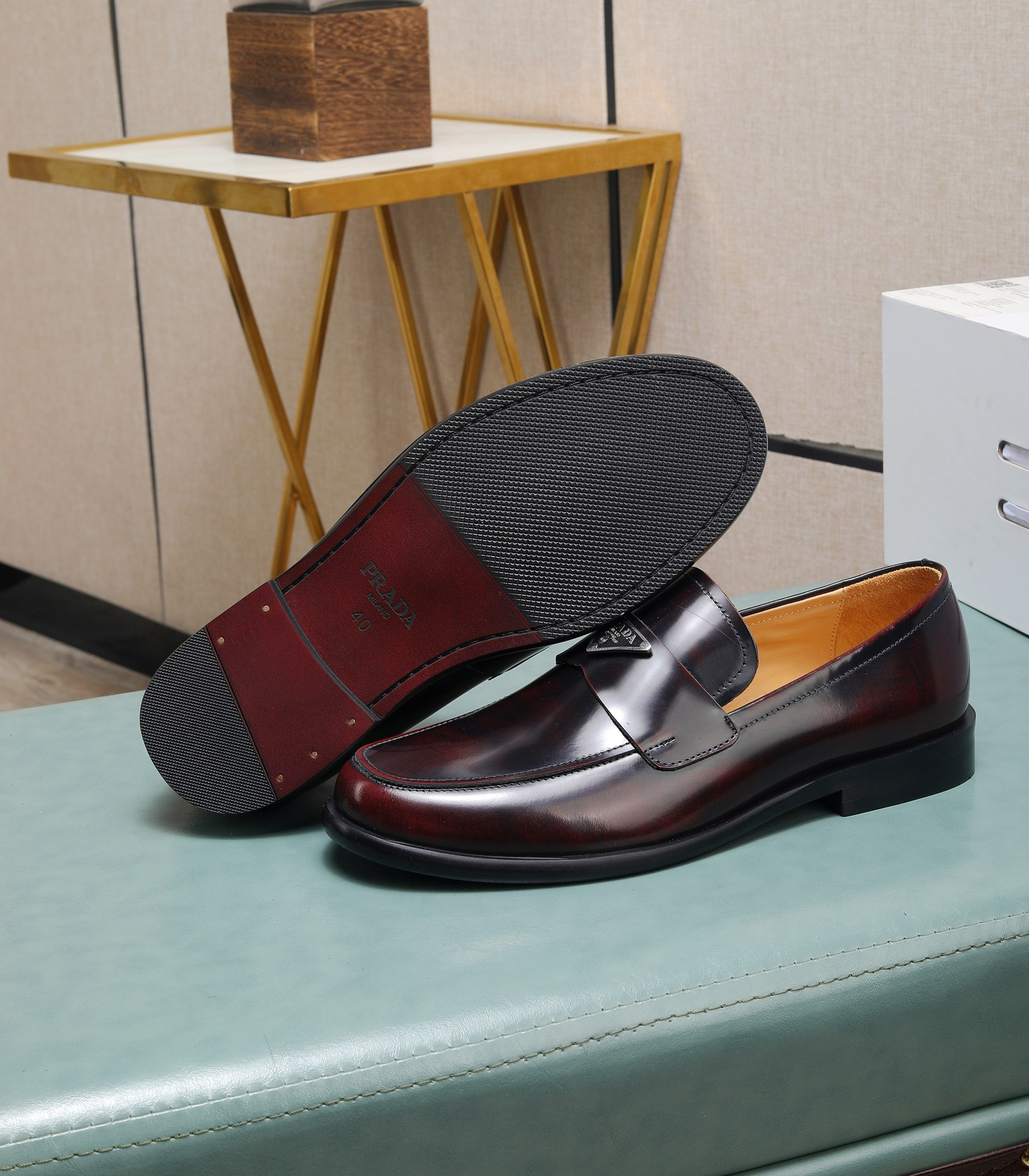 Prada men's leather shoes-31