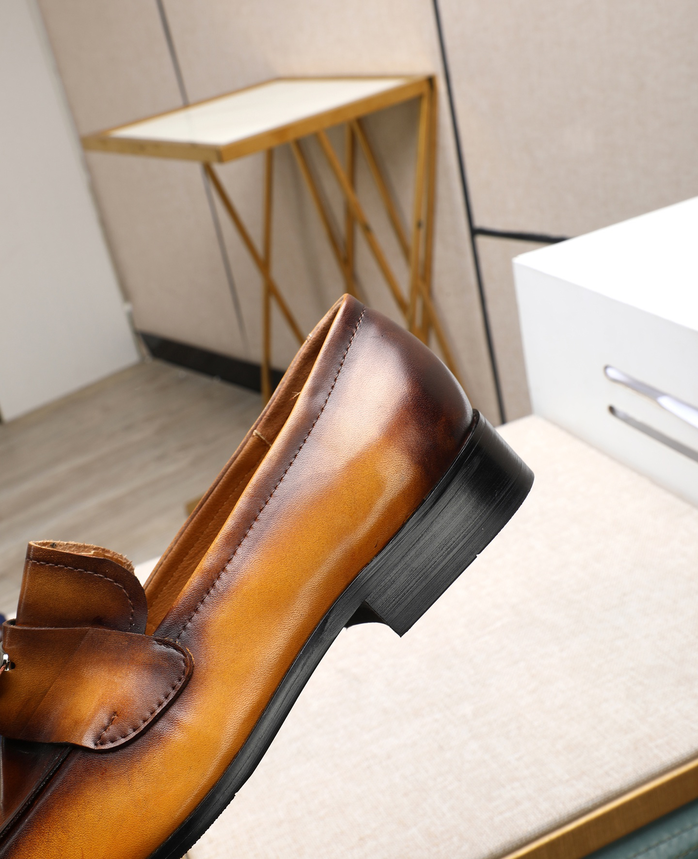 Prada men's leather shoes-59