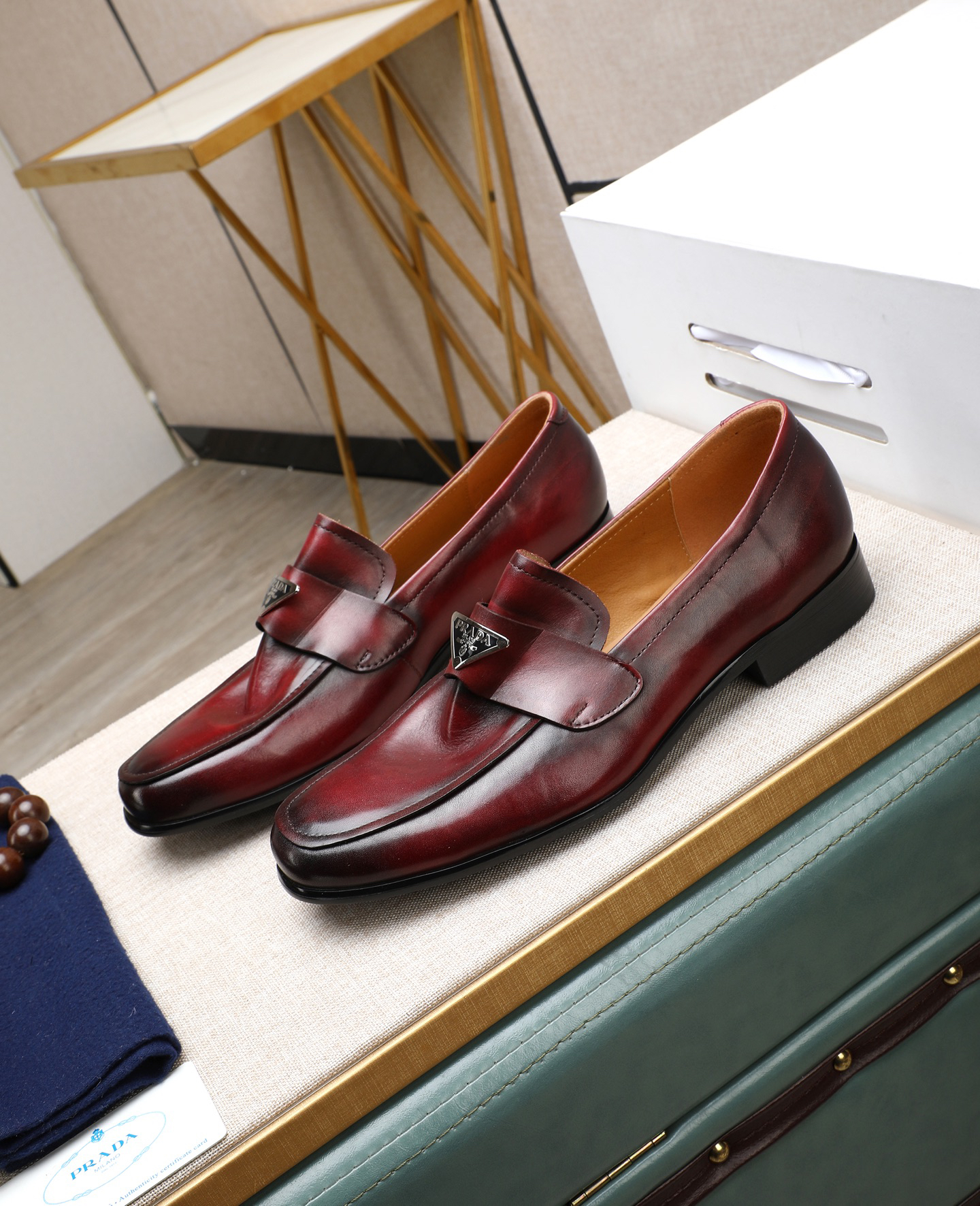 Prada men's leather shoes-60